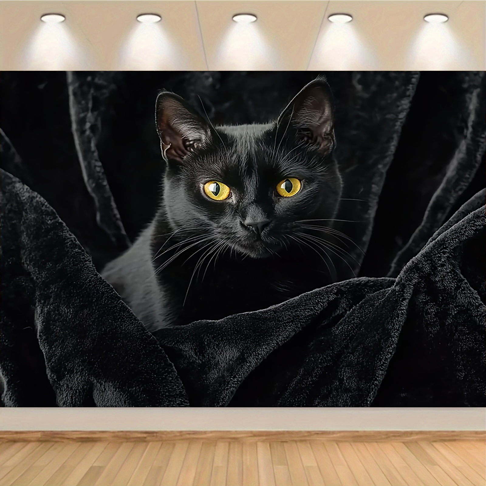 

1pc Cozy Black Cat Polyester Blanket | Lightweight & Comfortable Throw For Sofa, Couch, Office, Camping | Ideal For Thanksgiving & Christmas Gifts | & Soft Blanket With Print