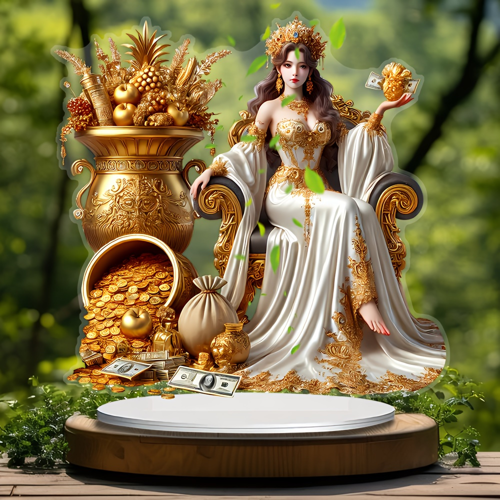 

1pc 2d Bohemian Style Acrylic Goddess Decorative Sign And Plaque, And Realistic Design, Suitable For Home And Office Decoration, With Stand, Suitable As Holiday Gift, Use