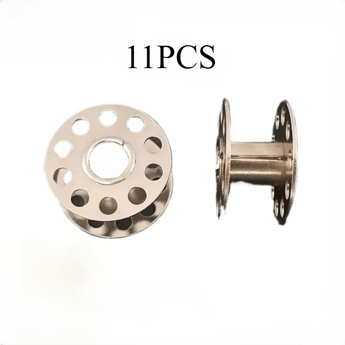 TEMU 11pcs Stainless Steel Metal Sewing Machine Spools - Suitable Like Brother And , Durable Sewing Additions