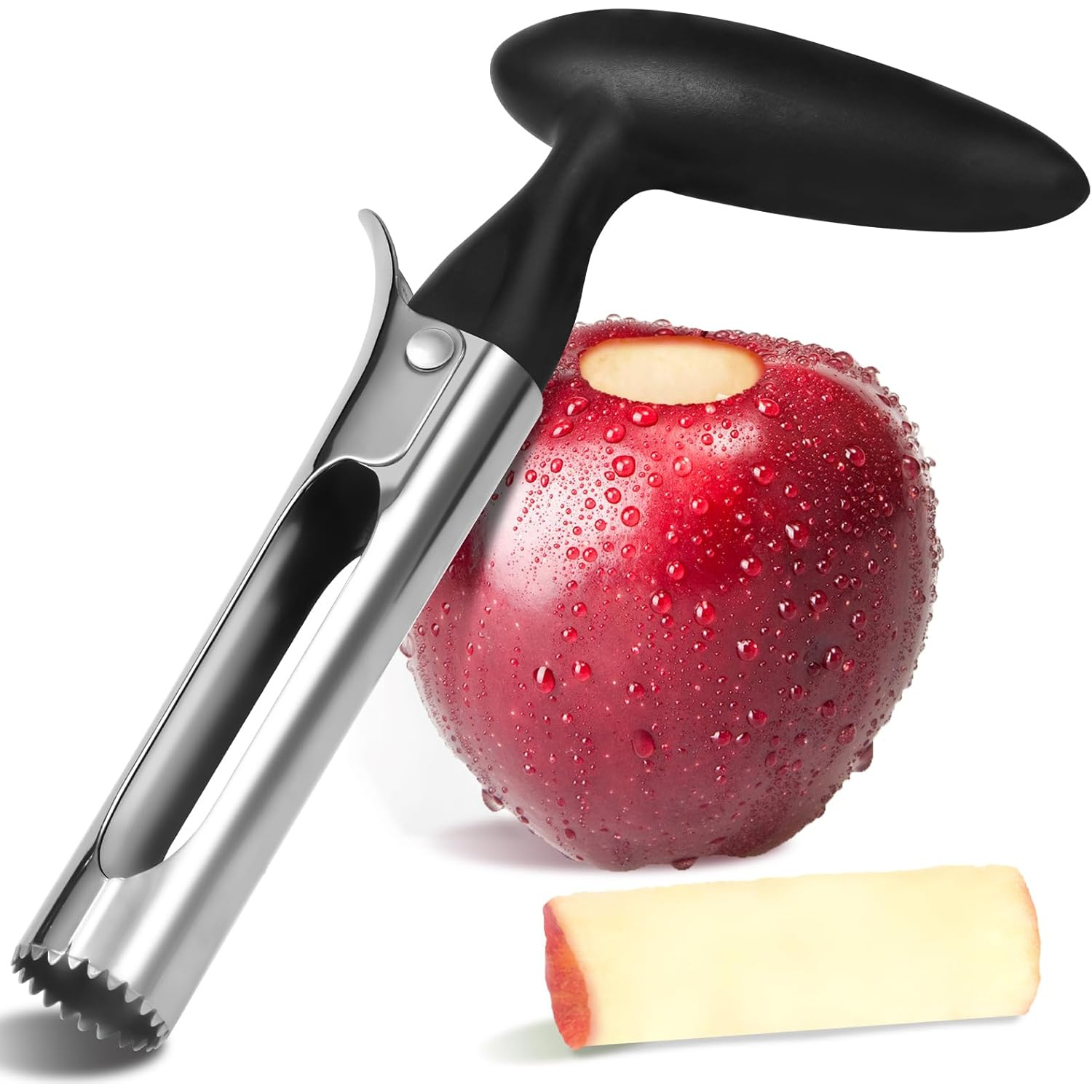 E-shop SHAON Edelstahl Sägezahn Apfelentkerner, Schneebirne, Ananas-Schäler – Einfacher Obstentkerner – Schwarze Küchenhelfer, langlebig leicht zu