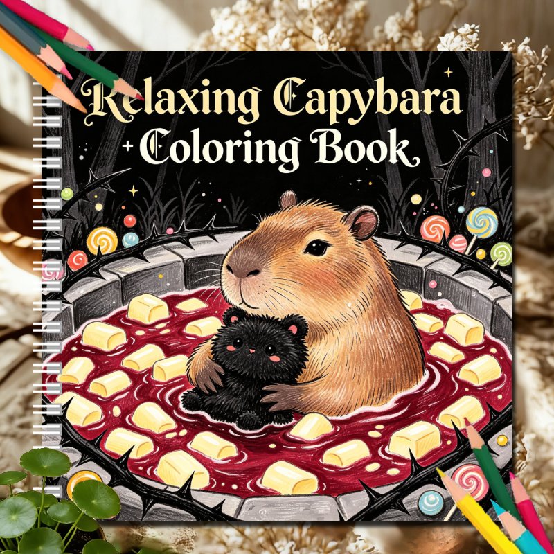 TEMU Relaxing Capybara Adult Coloring Book: Stress & Unlimited , Enjoy A Moment Of Amidst A With Lovely Capybara Themed Coloring Pages