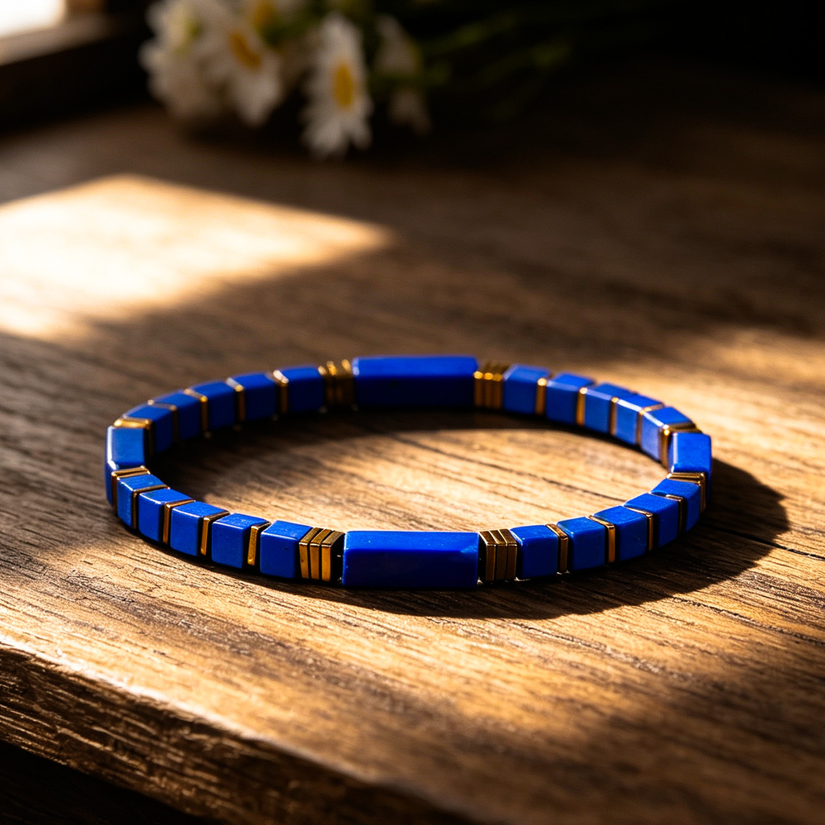 Men's Natural Lapis Lazuli Bracelet, Wealth Attraction