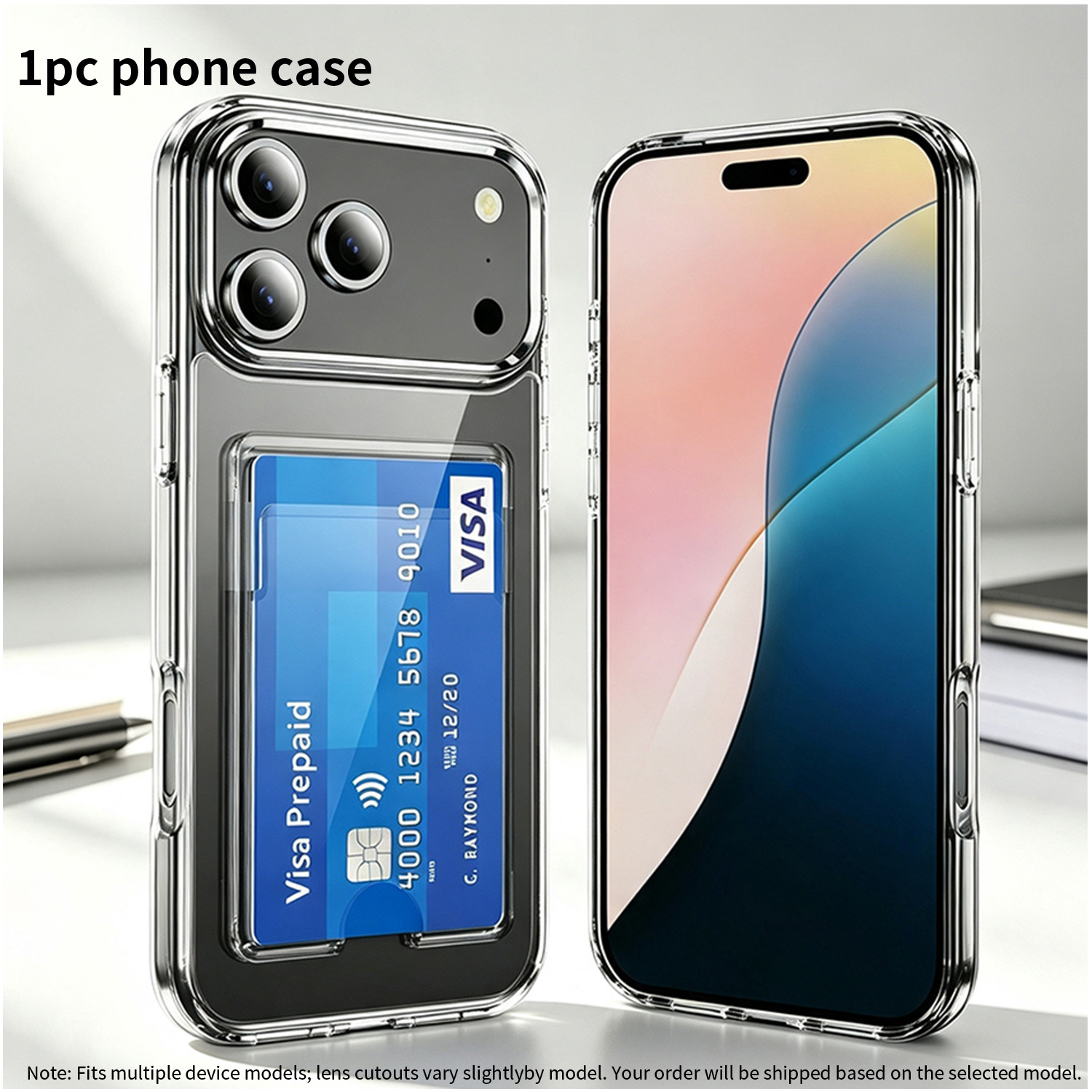 TEMU Phone Case: New Anti-scratch Semi-transparent Vertical Card Slot Shockproof Phone Case, Premium Creative Grip Unisex Protective Cover For Iphone