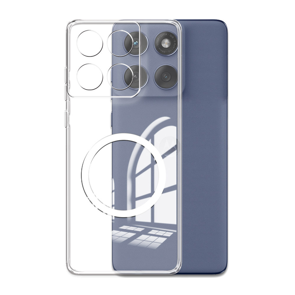 TEMU Custodia per telefono: Custodia per telefono in TPU magnetico HD per Moto Edge 60 / Edge 60 Fusion, cover antiurto a di caduta con anello