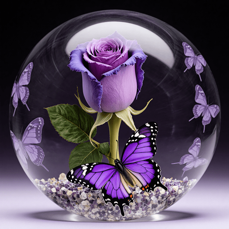 TEMU 5d Diamond Painting Kit Suitable For Adults - Round Diamond Purple Rose & Diy Art Craft With Hd Color Palette, Complete Drill System For Home