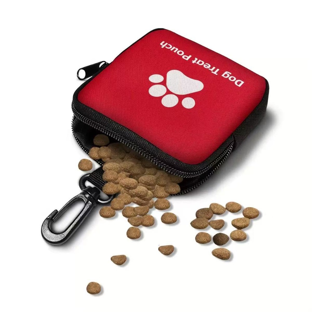 TEMU Personalized Dog Training Pouch - Name/text & Paw Print Design ( Options) - Leak-proof Pvc Portable Treat & Snack Holder With Paw Print Labeling
