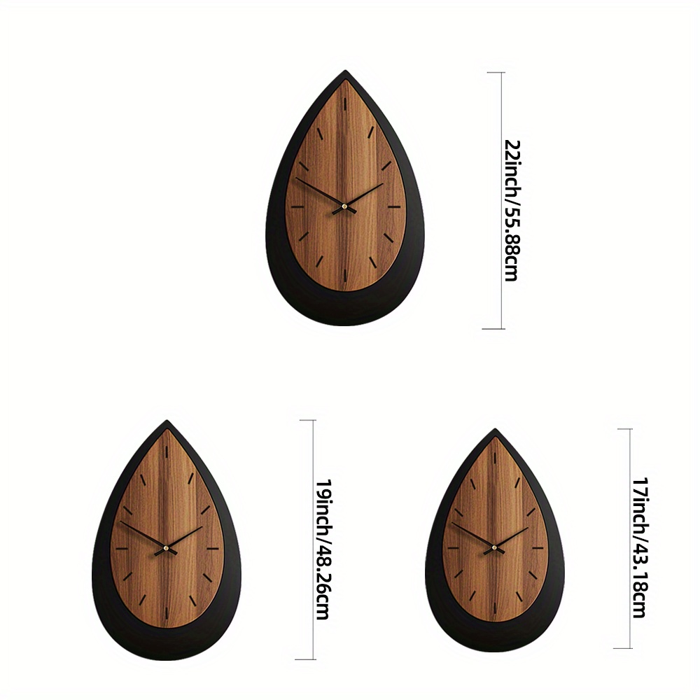 Artistic Silent Wall Clock Made of Decorative Wood in an Irregular Shape, Battery-Operated. Available in Sizes 14, 16, And 45.72 cm, This Vintage Wooden Clock Is Perfect for Home Decor in The Kitchen, Living Room, Bedroom, Or Office