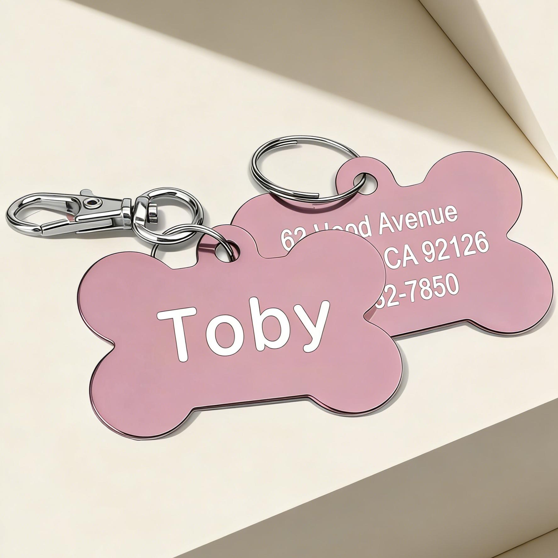 TEMU 1pc Custom Engraved Tag, Personalized Custom Pet Tag, Pendant For Dog Collars, Cute Name Tags For Cats And Dogs, Custom Dog Pendants, Name