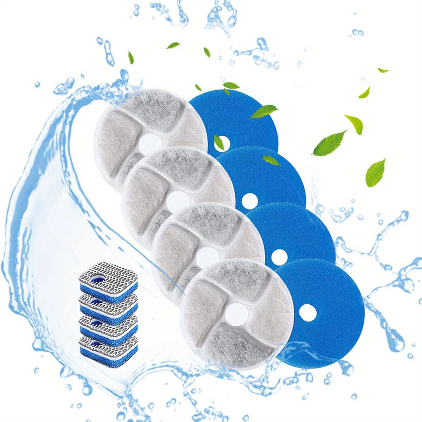 TEMU 12pcs Cat Fountain Filters Replacement For Automatic Pet Water Dispenser, 4.13 Inch