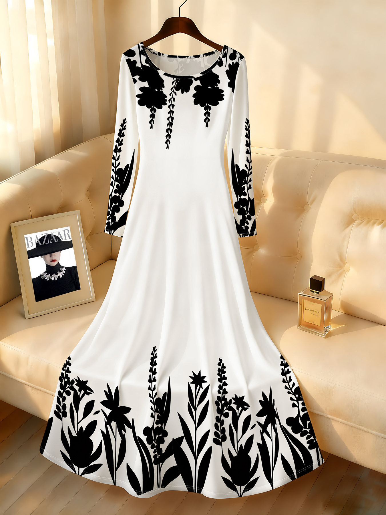black white dress sold on Temu United States