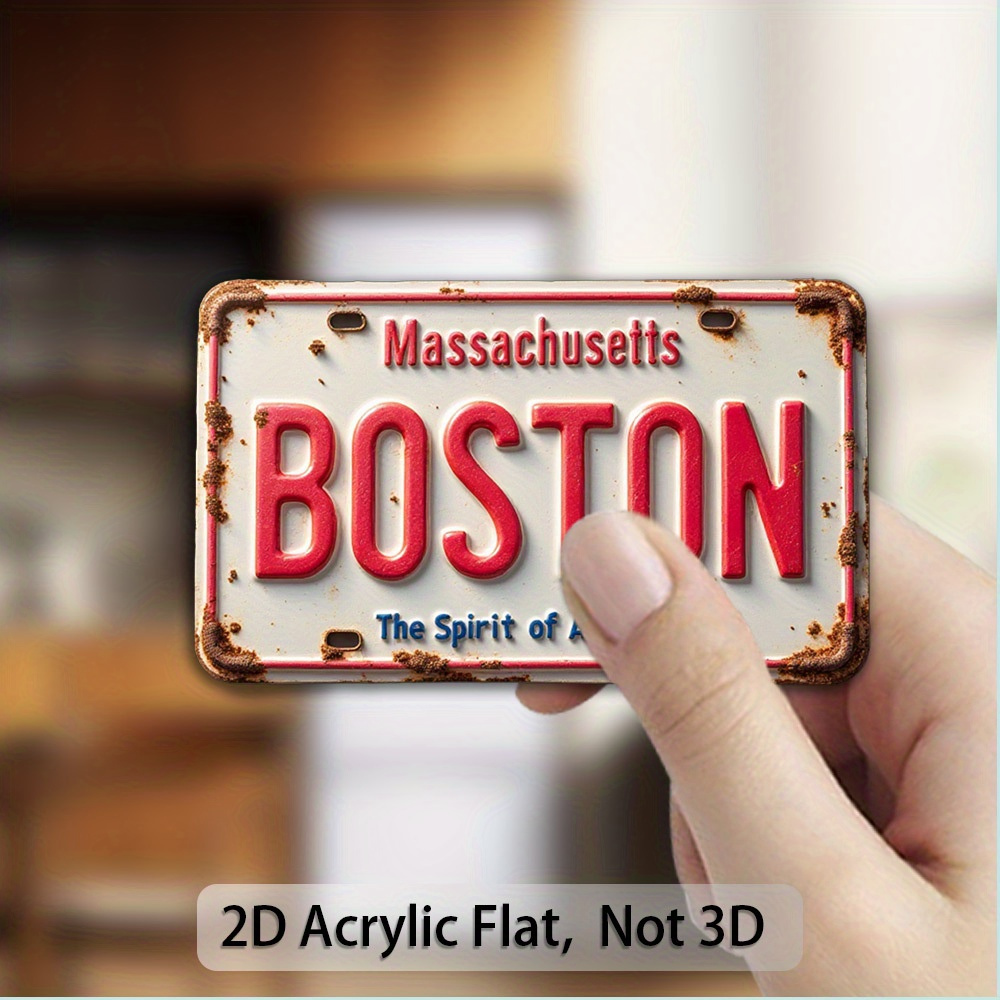 TEMU Imán de refrigerador de Boston, , 1 pieza - Diseño retro y vintage , adhesivo fuerte, para refrigeradores, congeladores, gabinetes de metal -