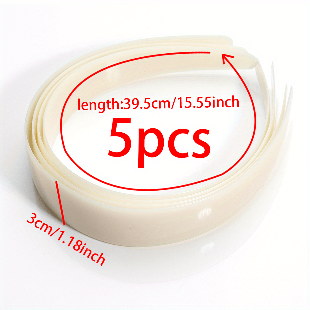 TEMU 5pcs Fashion Simple Solid Color Plastic Headband For Diy Homemade Hair Accessories Headdress Base Jewelry Making Findings