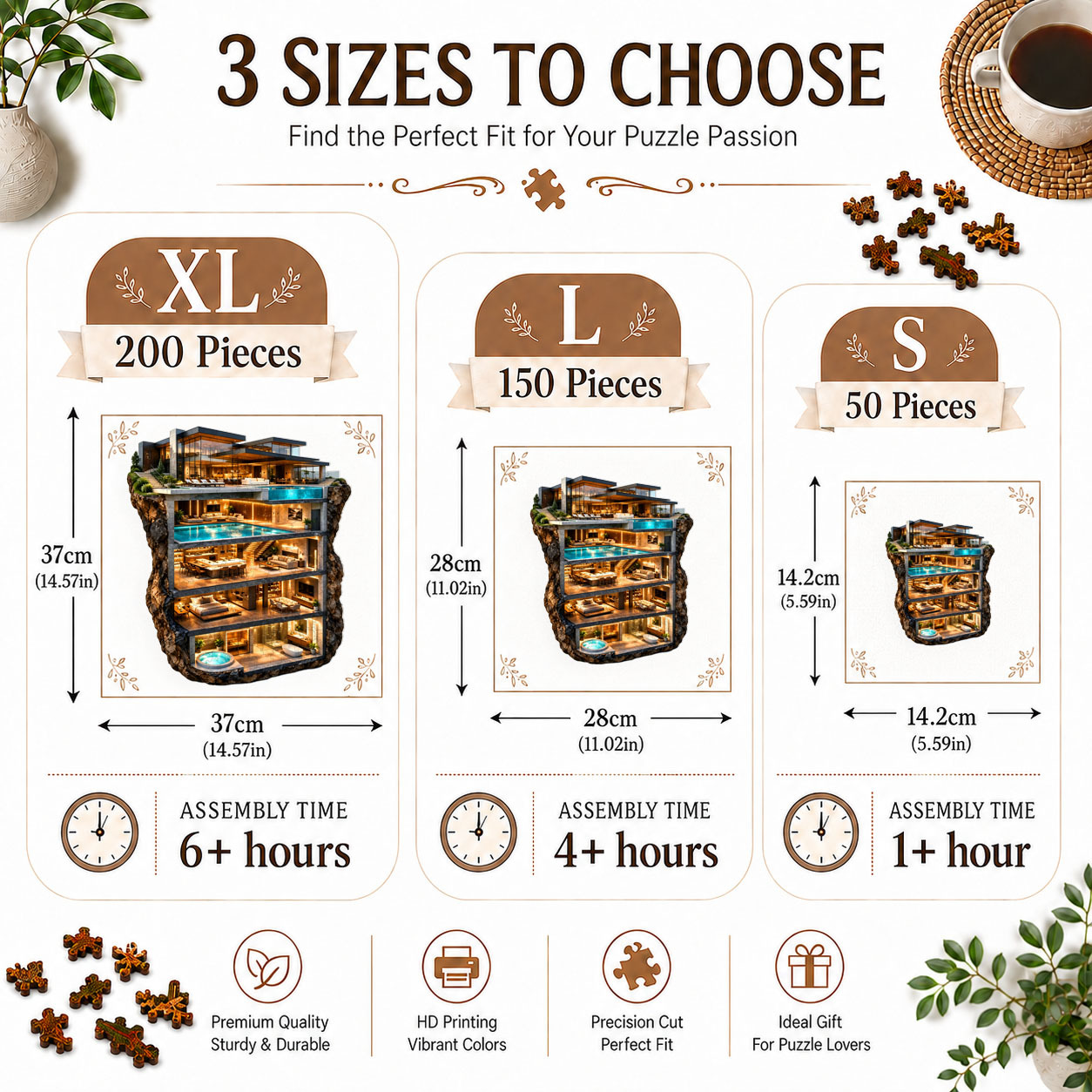 2D Wooden Puzzle Toy with Irregular Animal Shapes