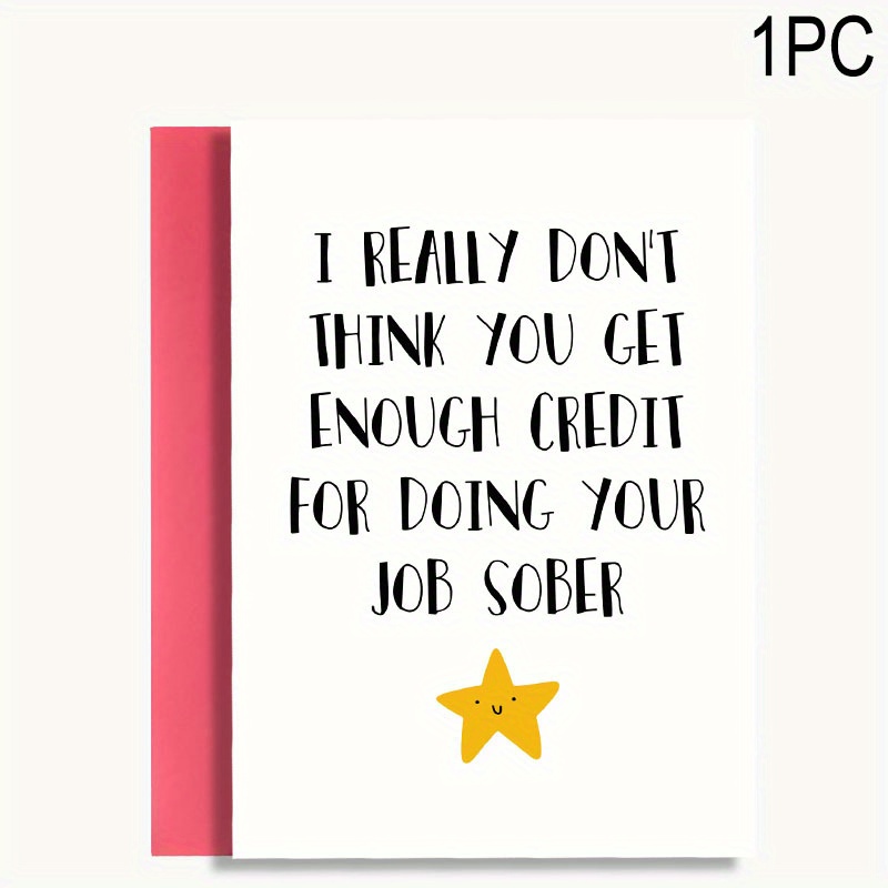 TEMU 1pc Greeting Card + Envelope, "boss's Day" Joke Card - A Humorous Retirement And Birthday Gift For Men And Women, A Sarcastic "farewell Boss"