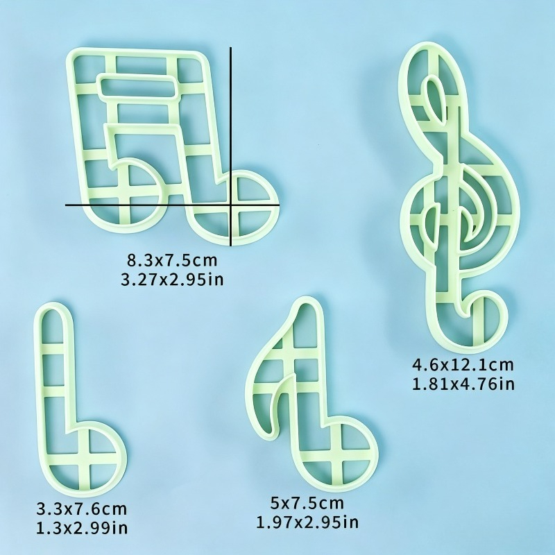 TEMU Set tagliabiscotti a forma di nota , ideali per biscotti, fondant e modellazione di argilla morbida. per feste a tema , cottura, artigianato e