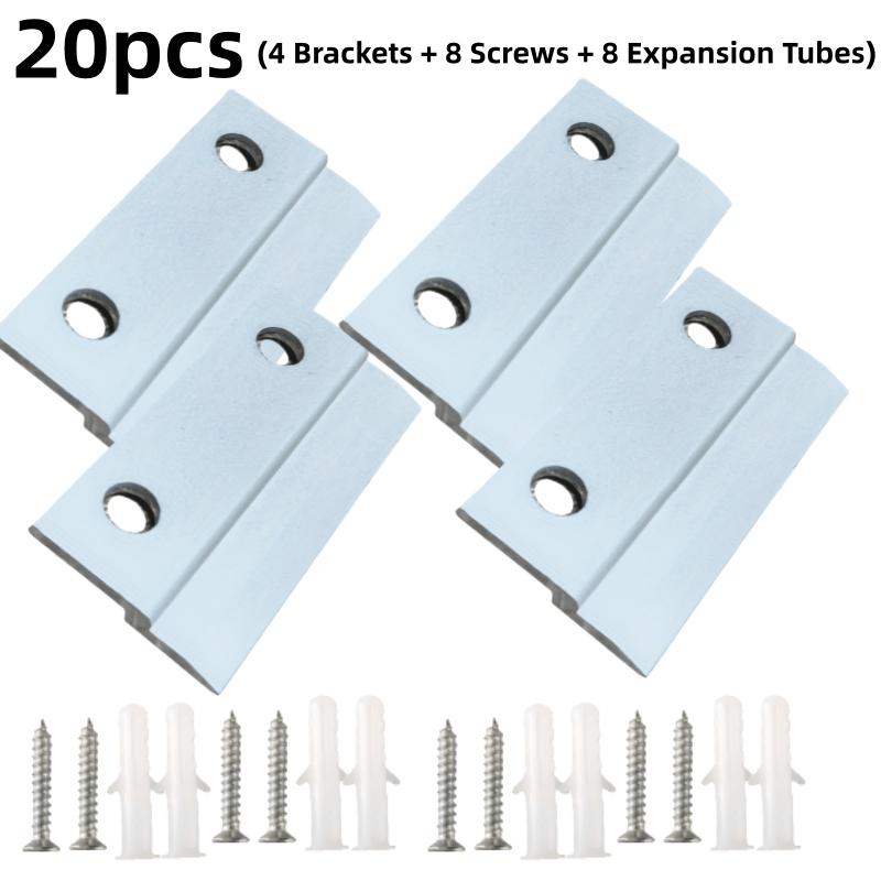 E-shop 20-teiliges Set (4 Halterungen + 8 Schrauben + 8 Expansionsrohre) Französischer Stil Aluminiumlegierung Z-förmiger Haken Bildleiste