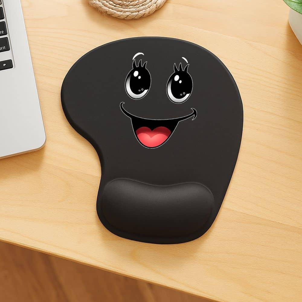 TEMU Geometric Pattern Mouse Pad With Wrist Rest: Sleek Desk Essential For Home Offices, Gaming, & Stylish