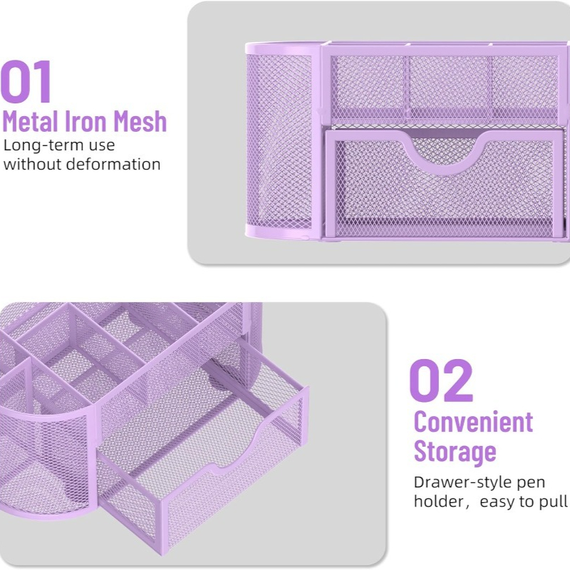 Mesh Desk Organizer with 9 Compartments