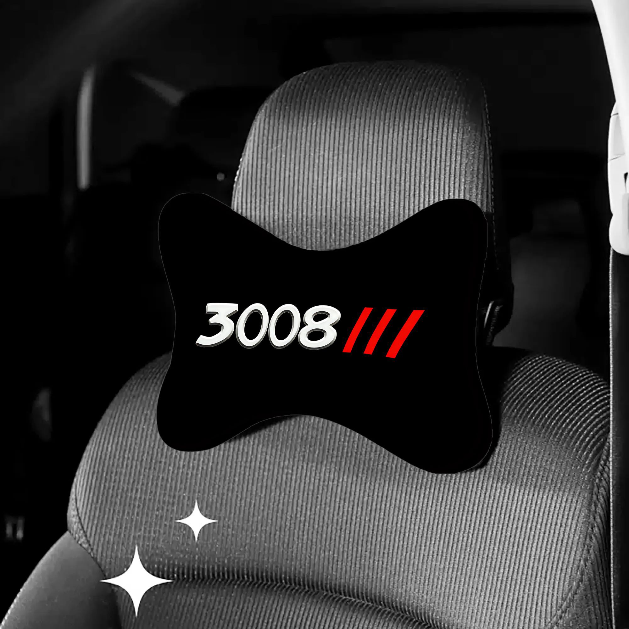 TEMU 1 para reposacabezas de asiento de coche con estampado de 3008, transpirable y extraíble, para almohada de cuello de asiento de coche para mayor