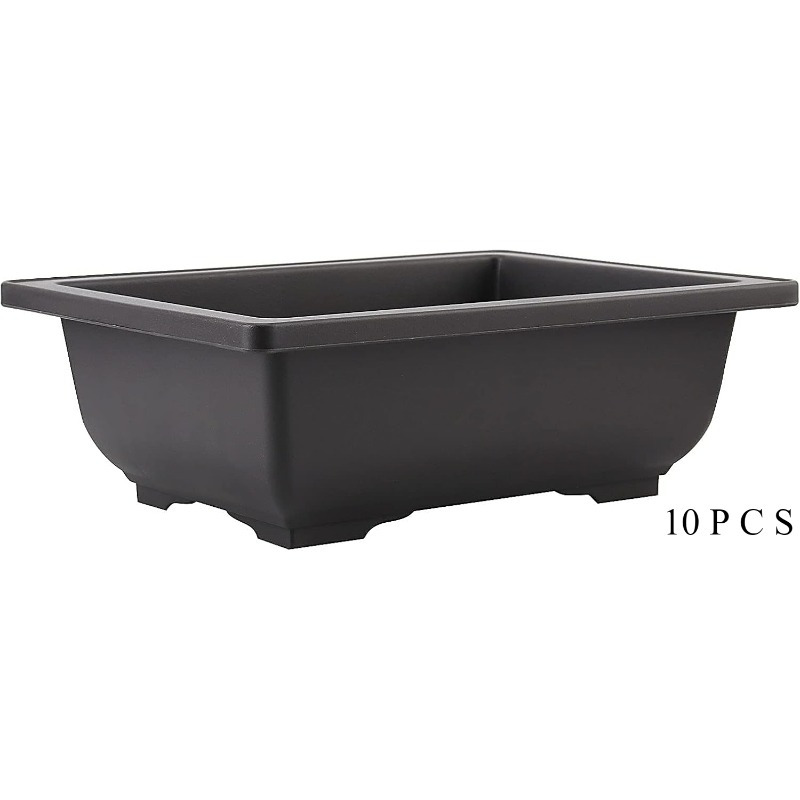 

10-Pack de pots Bonsai en plastique carré avec plateau - Récipients de plantes rectangulaires épaissis pour , les fleurs, , , , - Pots d'entraînement Bonsai en plastique durables