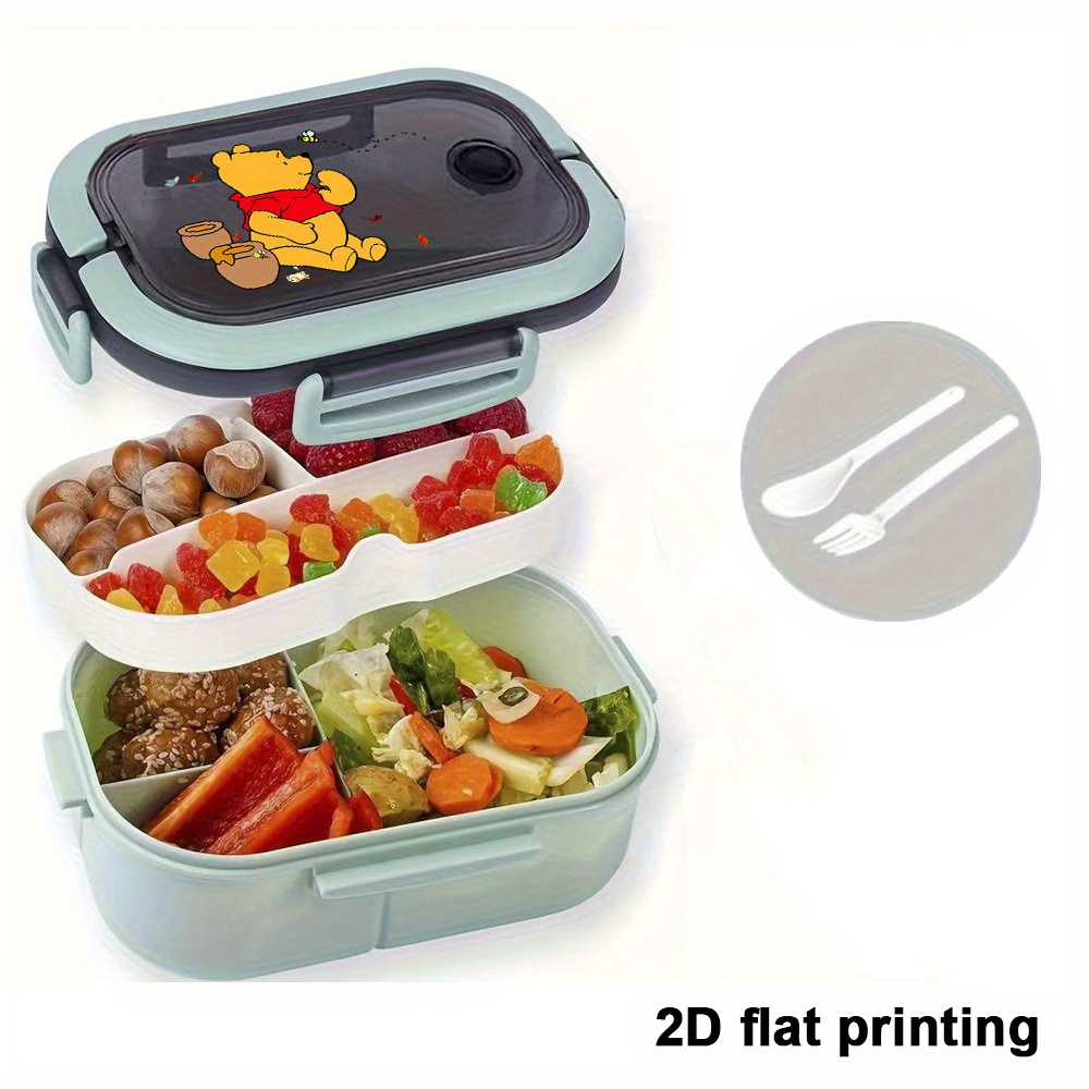 TEMU 1pc With Prints, Durable Lunch Boxes And Tableware, Partitioned Bento Boxes, Portable School Lunch Boxes, Outdoor And Work Meals,