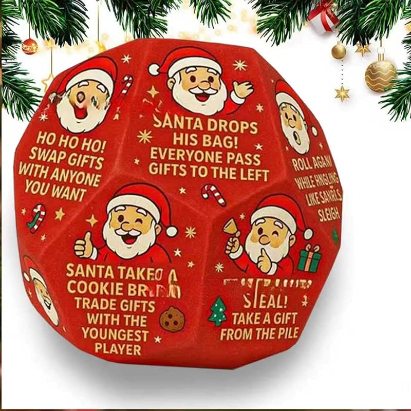 TEMU Christmas Santa Swap Gift Exchange Dice, Hilarious Game Dice, Exchange Gifts Family Game, Christmas Stocking Stuffers Gift Exchange Dice Games