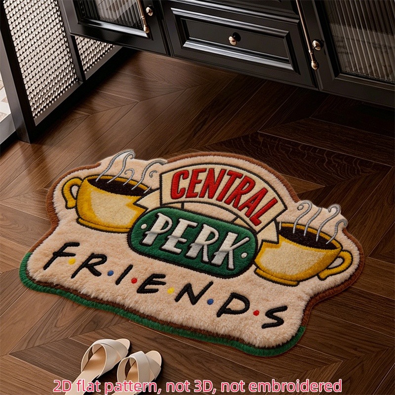 TEMU 2d Flat Pattern, Authorized [warner ]. Irregular Shaped Mat, Suitable For Bedroom, Living Room, Garden, Kitchen, Bathroom Non-slip Mat, Room