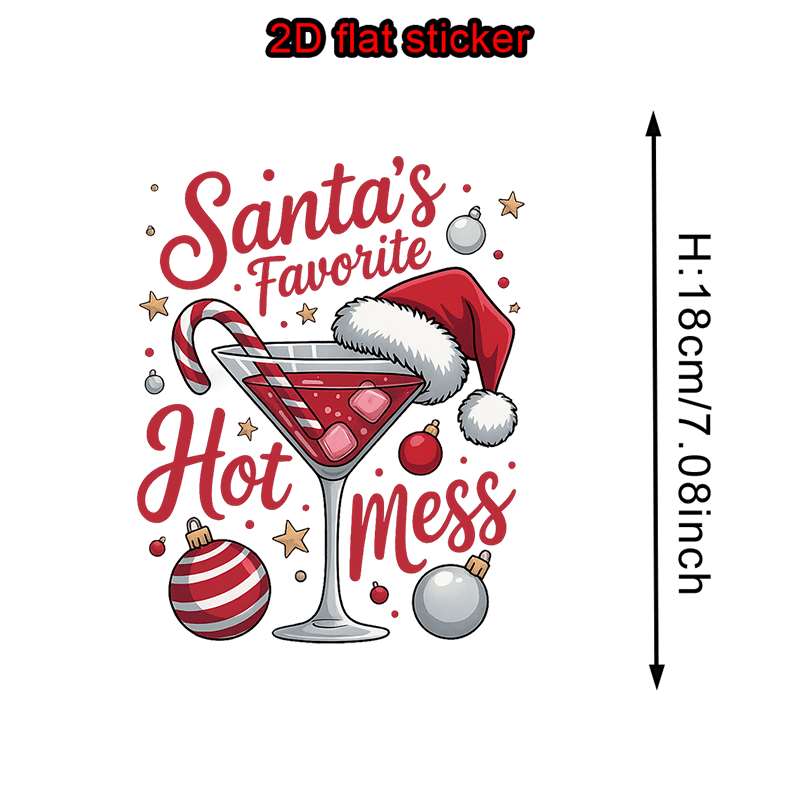 TEMU Christmas Hot Drink Cocktail Pattern Iron-on Transfer Stickers, Diy Offset Printing T-shirt Jacket Pillowcase Apparel Heat Transfer Iron-on