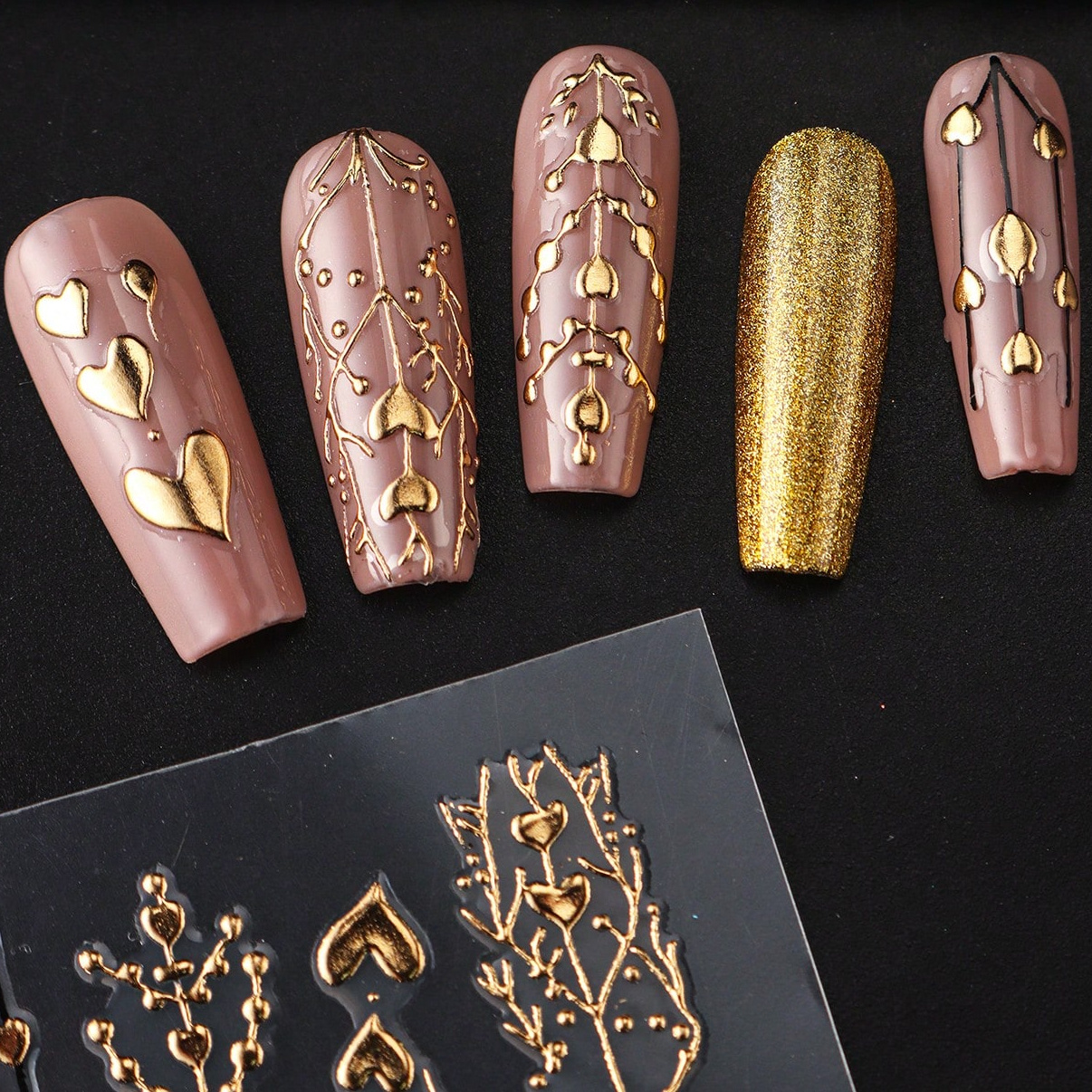 set 2 three dimensional stickers nails