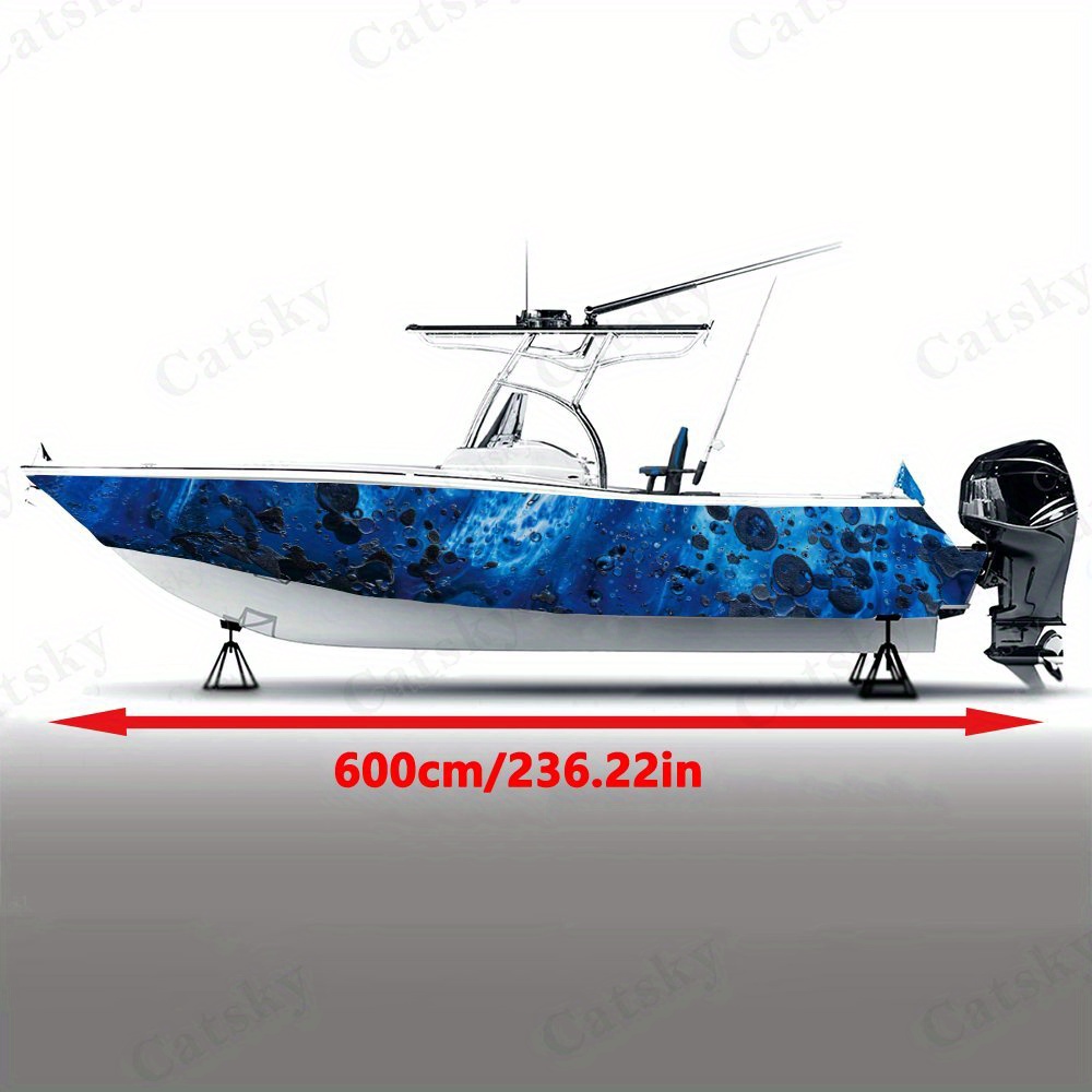 Durable PVC Sticker with Blue Background and Black Speckles