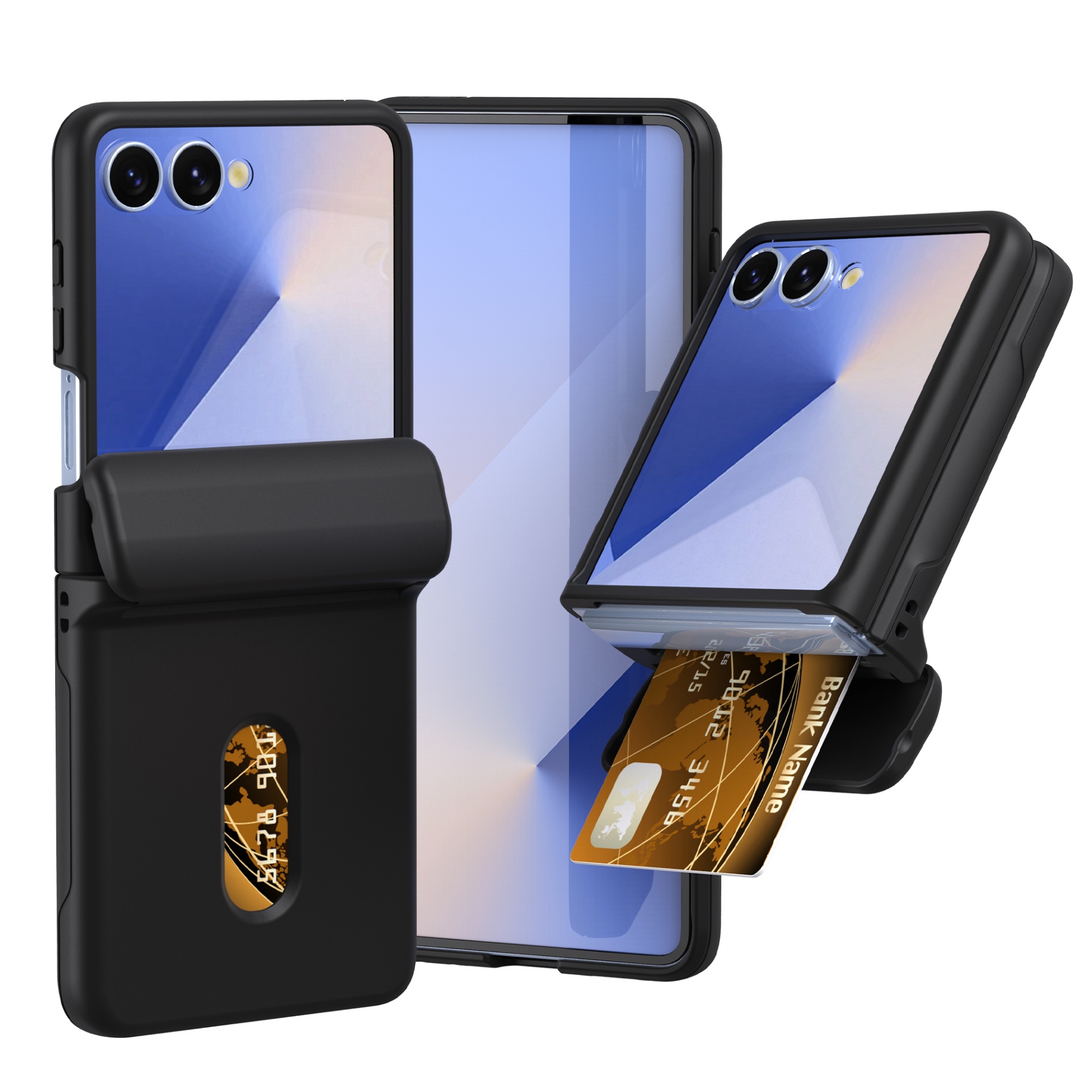 TEMU Phone Case: Foldable Card Slot Case Suitable For Zflip7, High-end Niche Internet Celebrity Style, Anti-drop Protective Cover