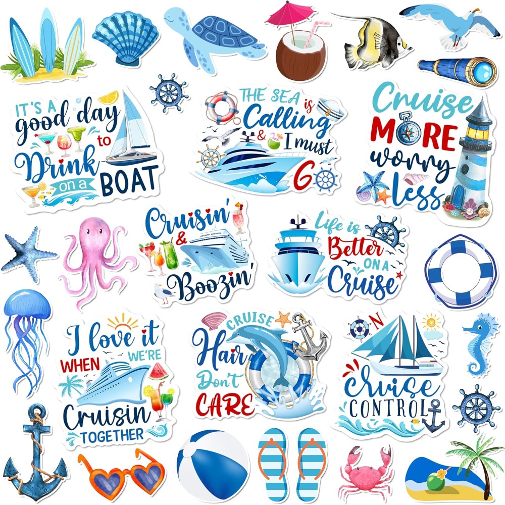 TEMU 27pcs Set Summer Door Magnet Decor, Car/cruise Ship Door Magnets, Door Magnets, Essential For Cruise Cabin Carnival Party Decorations.