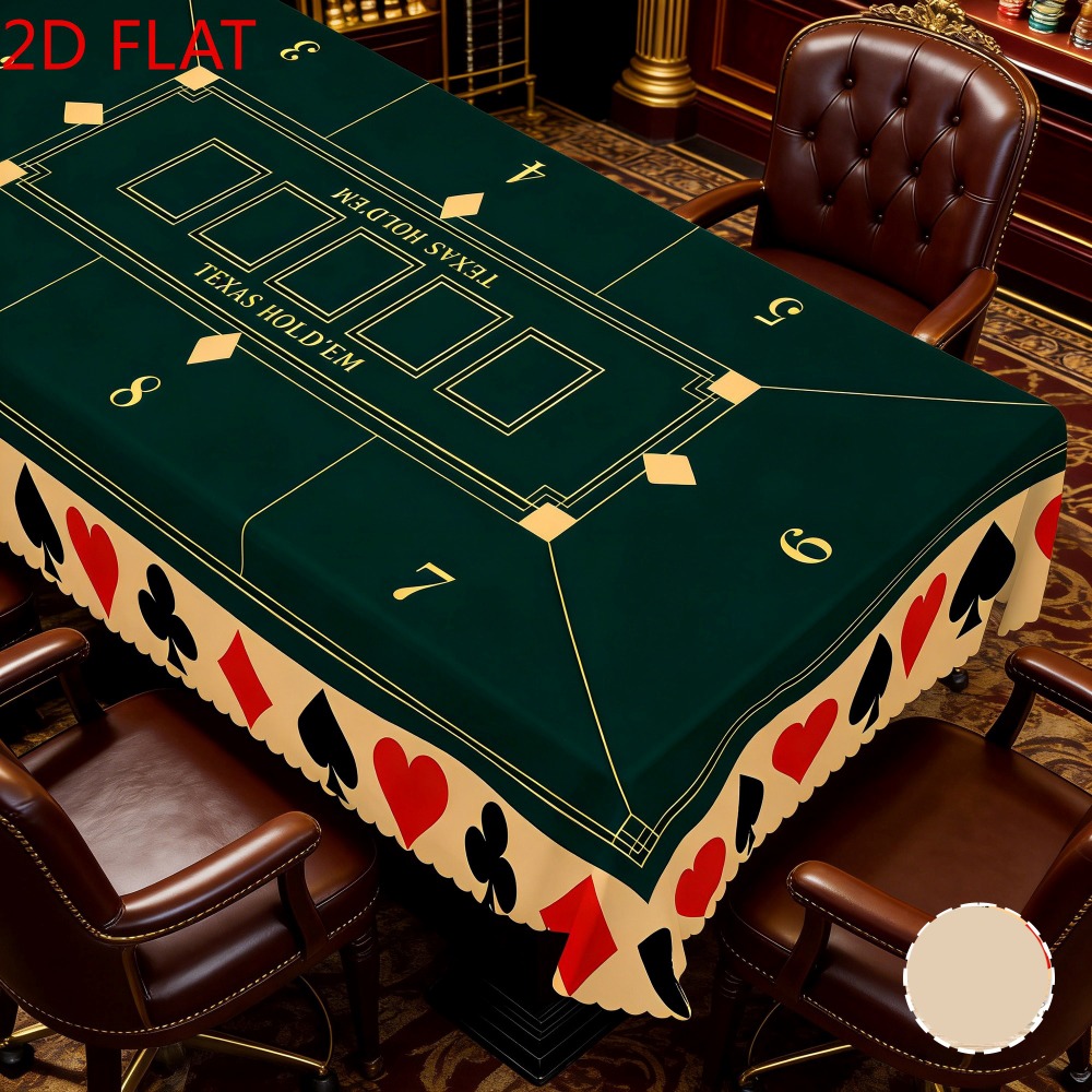 TEMU Tablecloth 1pc 2d Flat 'em Theme Pattern Tablecloth, Casual Entertainment Style Rectangular Tablecloth, Party Tabletop Game Mat, Polyester Fiber
