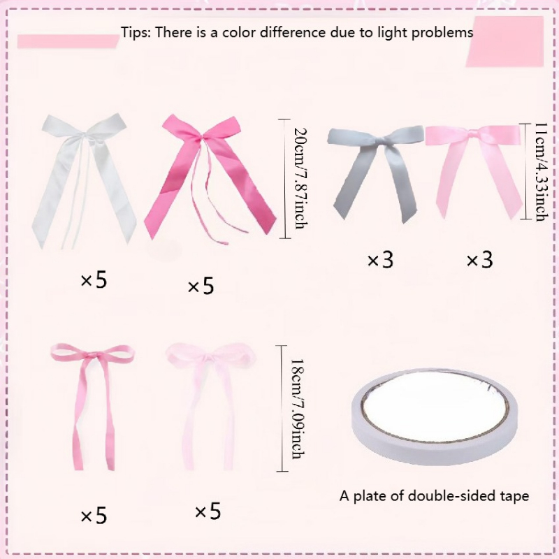Image of 27pcs Pink Bow Wall Decoration Set, Suitable For Birthday Party Decorations, Background Arrangement Hanging Ornaments, Wedding Party , Christmas Holiday Decoration, Single Girl Theme Home Decor