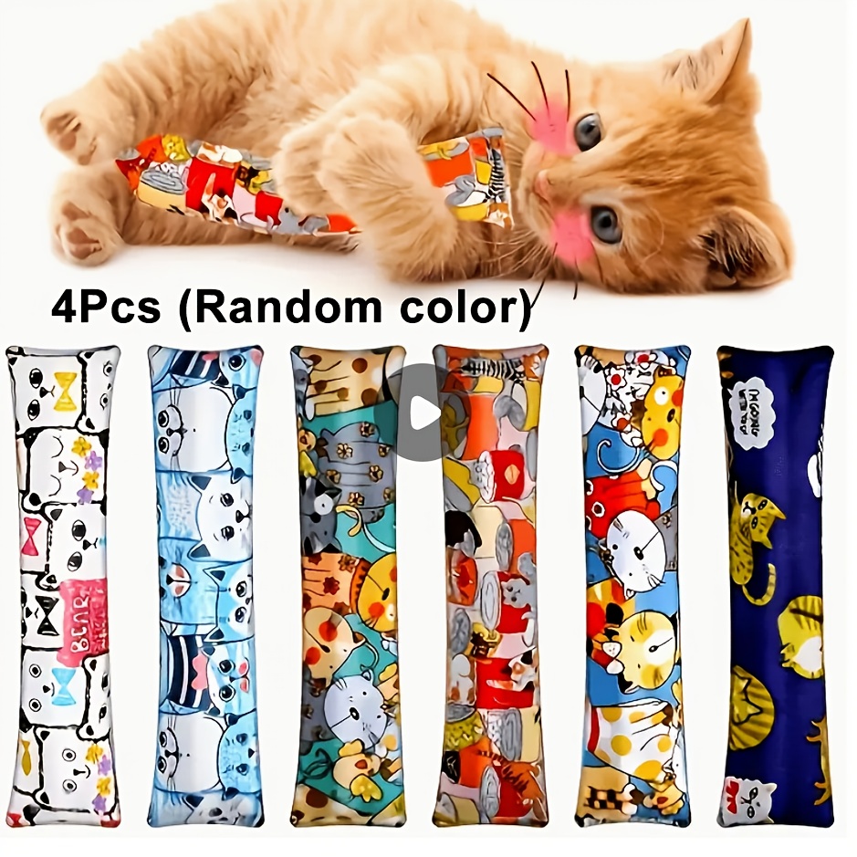 3/4/5pcs Random Color Interactive Cat Chew Toy Pillow Scratching Pad With Grab Posts, Bite Resistant, Cute Design - Suitable For Indoor Cats