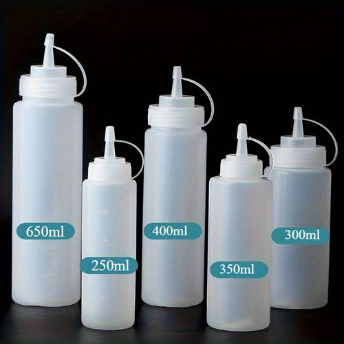 2pcs seasoning squeeze bottle ketchup dispenser kitchen supplies dressing bottle salad dressing press squeeze bottle plastic squeeze bottle kitchen seasoning bottle