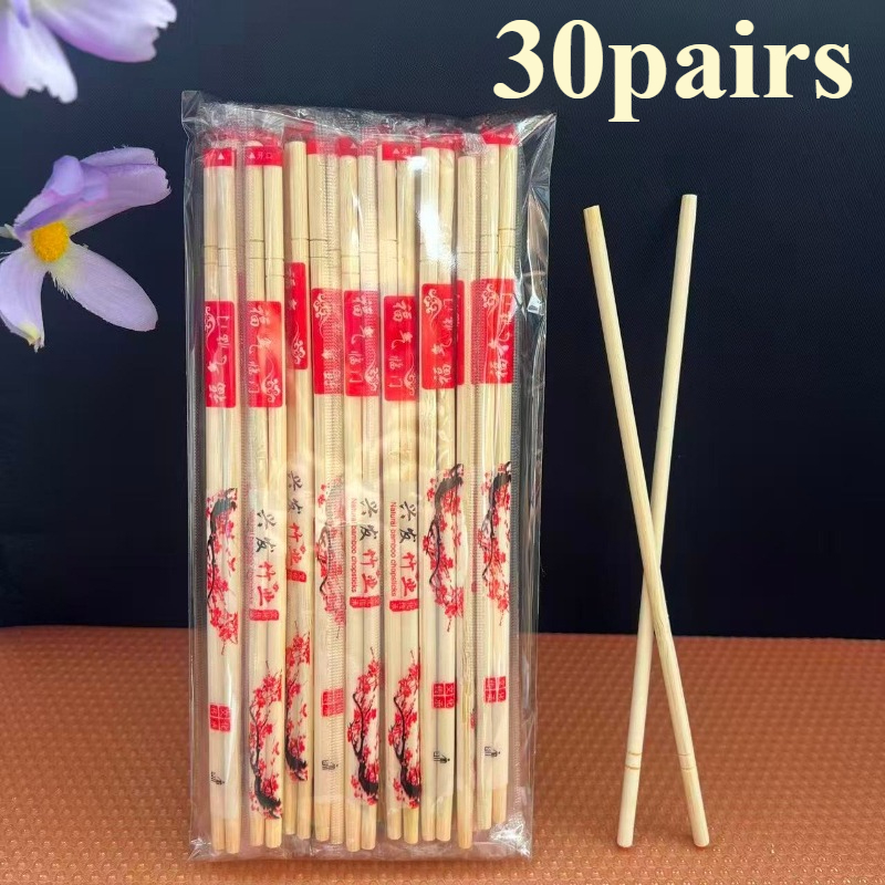 Image of 30pairs Convenient And Fast Disposable Chopsticks, Essential For Outdoor Barbecue Gatherings, Suitable For Hot Pot, Noodles, Sushi Chopsticks
