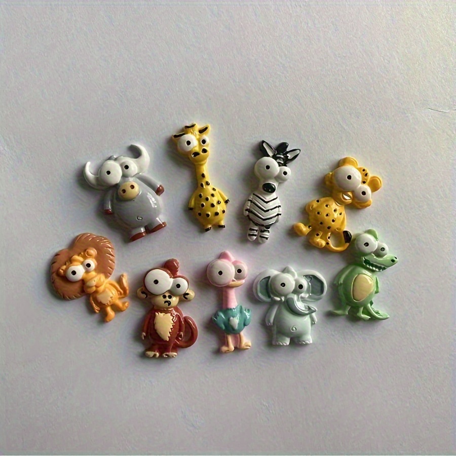 TEMU [6pcs Colorful Animal Magnets] 6pcs Set Colorful Animal Refrigerator Magnets- Ostrich& Lion Designs, Perfect For Kitchen& Dining Decor,, Random