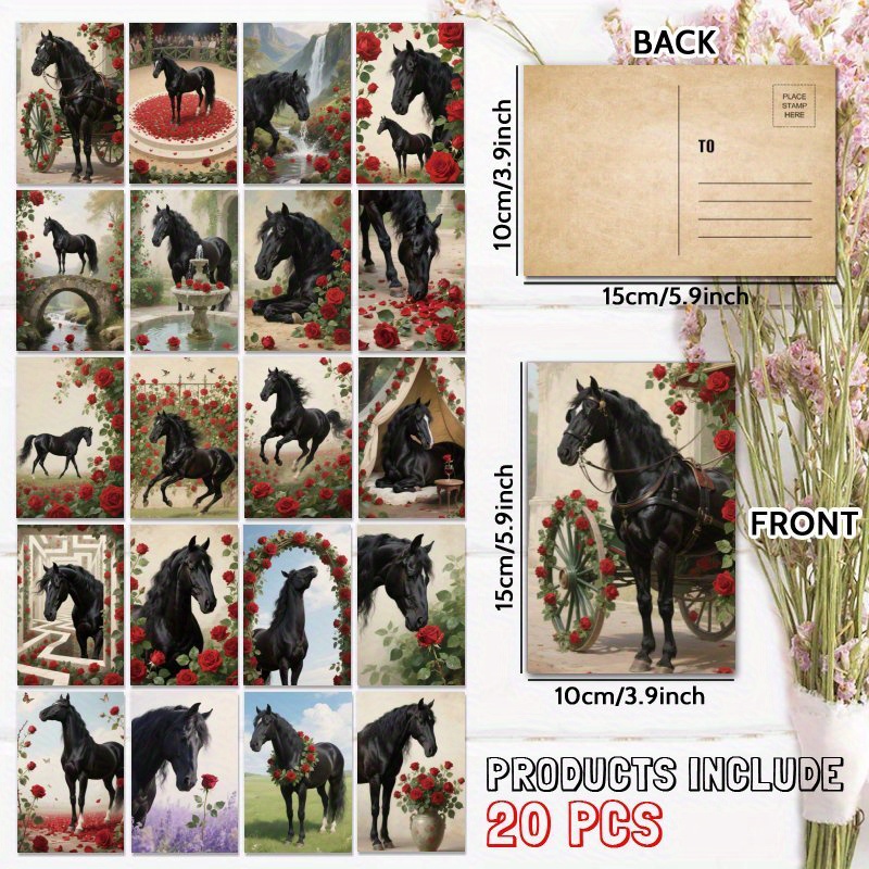 TEMU 20pcs Vintage Elegant Postcards, Unique Everyday Gift For Family & , Congratulate, Birthday Thank You, Positive Affirmation, Unusual Items