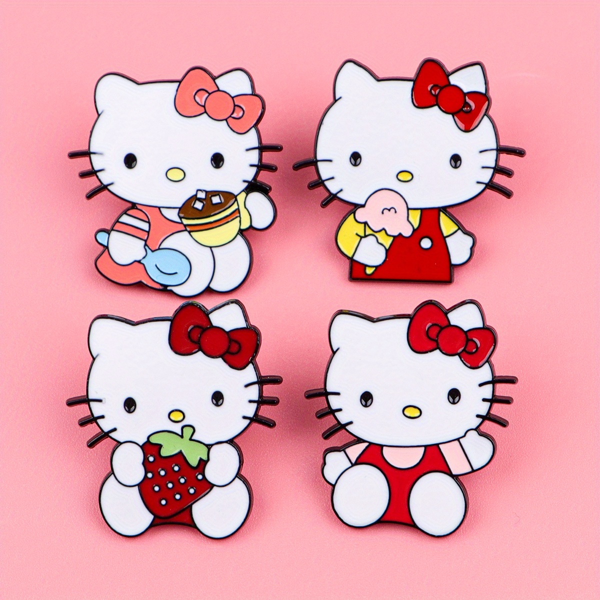 Image of 4pcs/set Enamel Pin Cute Lapel Pins Badges On Backpack Men's Brooch Clothes Gift Jewelry Fashion Accessories