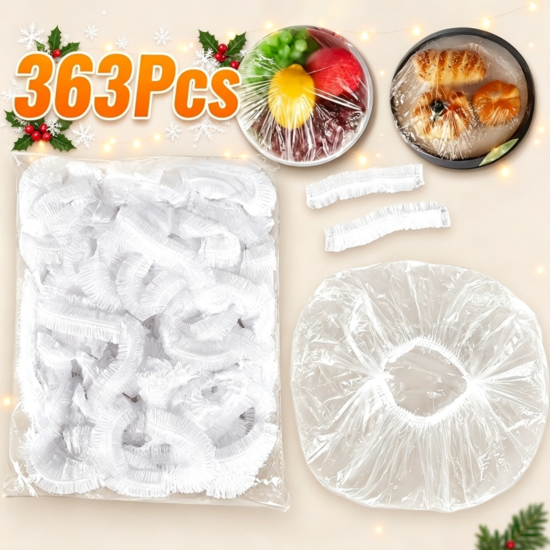 TEMU Juego de 363 cubiertas de alimentos elásticas reutilizables de resistencia mejoradas, aptas para tazones y platos grandes, perfectas para uso en