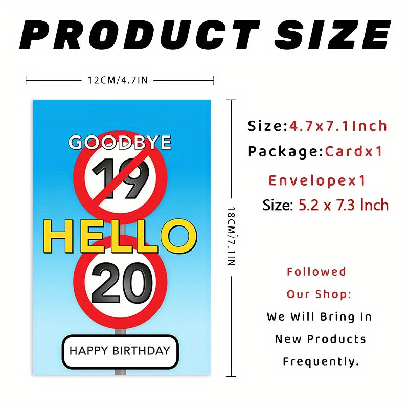 Lustige Geburtstagskarte Zum 20. – ‚19+1‘ Design – Für Mädchen Oder Jungen – 12,7x17,8 Cm, 350 G/m² Papier