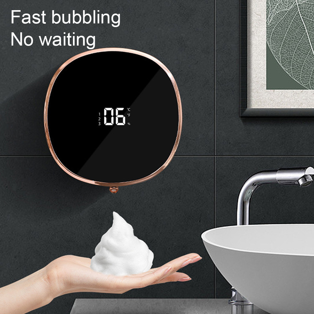 

Hotu Touchless Soap Dispenser - Usb Rechargeable, Adjustable Flow, Easy-clean & Refill, Wall-mounted For , Black