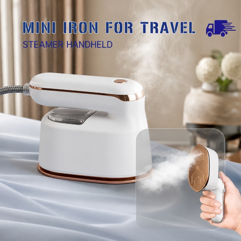 TEMU Portable Steam Iron, Foldable 180° Rotating Garment Steamer With 105ml Water Tank | Handheld Clothes Iron, Fast Heating, Compact Travel Iron For