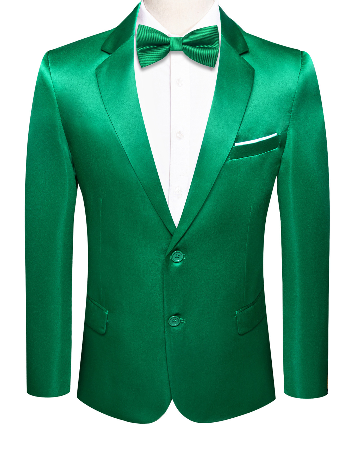 *'s Plus Size Emerald Green Solid Color Glossy Basic Suit, Suitable for  Formal Occasions, Dinners, Weddings, and Dressing Up, PLUS SIZE