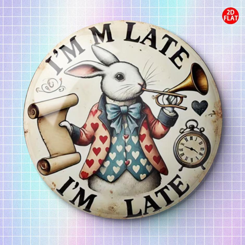 TEMU (2d Flat) Classic Fashion White Rabbit Brooch/pin/badge, For Jeans, Clothes, Backpacks And Hats, Ideal Collectible Trinket, Perfect Gift For