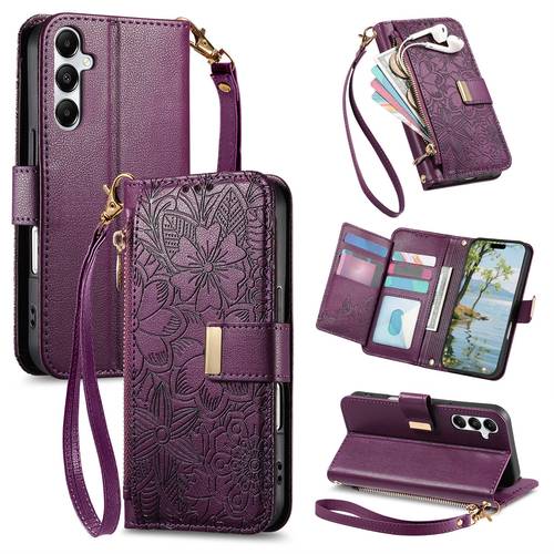 phone case suitable for galaxy s25 s24 series phone cases this lanyard zipper wallet style phone case features slots a flip cover stand and magnetic clasp design