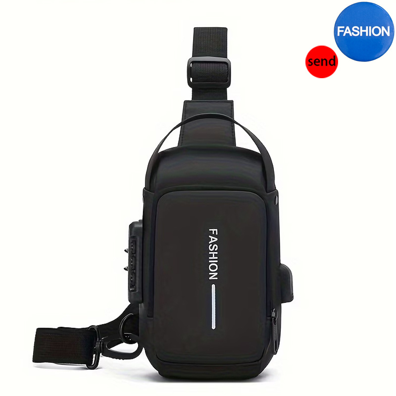 TEMU Fashion & Casual Waist Bag - [1 Bag + 1 Accessory] Universal Fashion Leisure Men's & Women's Sports Chest Bag Retro Trendy Single Shoulder