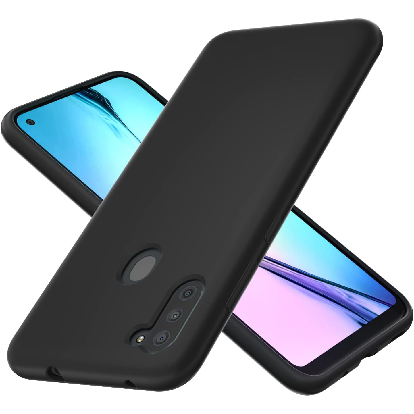 TEMU Coque de téléphone - Coque pour Samsung Galaxy A11, pour Galaxy M11, Coque souple en silicone noir, Anti-rayures, Antichoc, Coque de protection