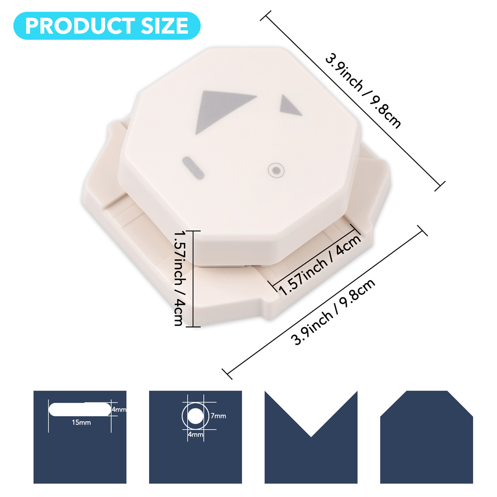TEMU Perforatrice de pochoirs 4-en-1 pour loisirs créatifs en papier ; 4 de perforateurs d'angle de pochoirs, 2 modèles disponibles pour cartes de